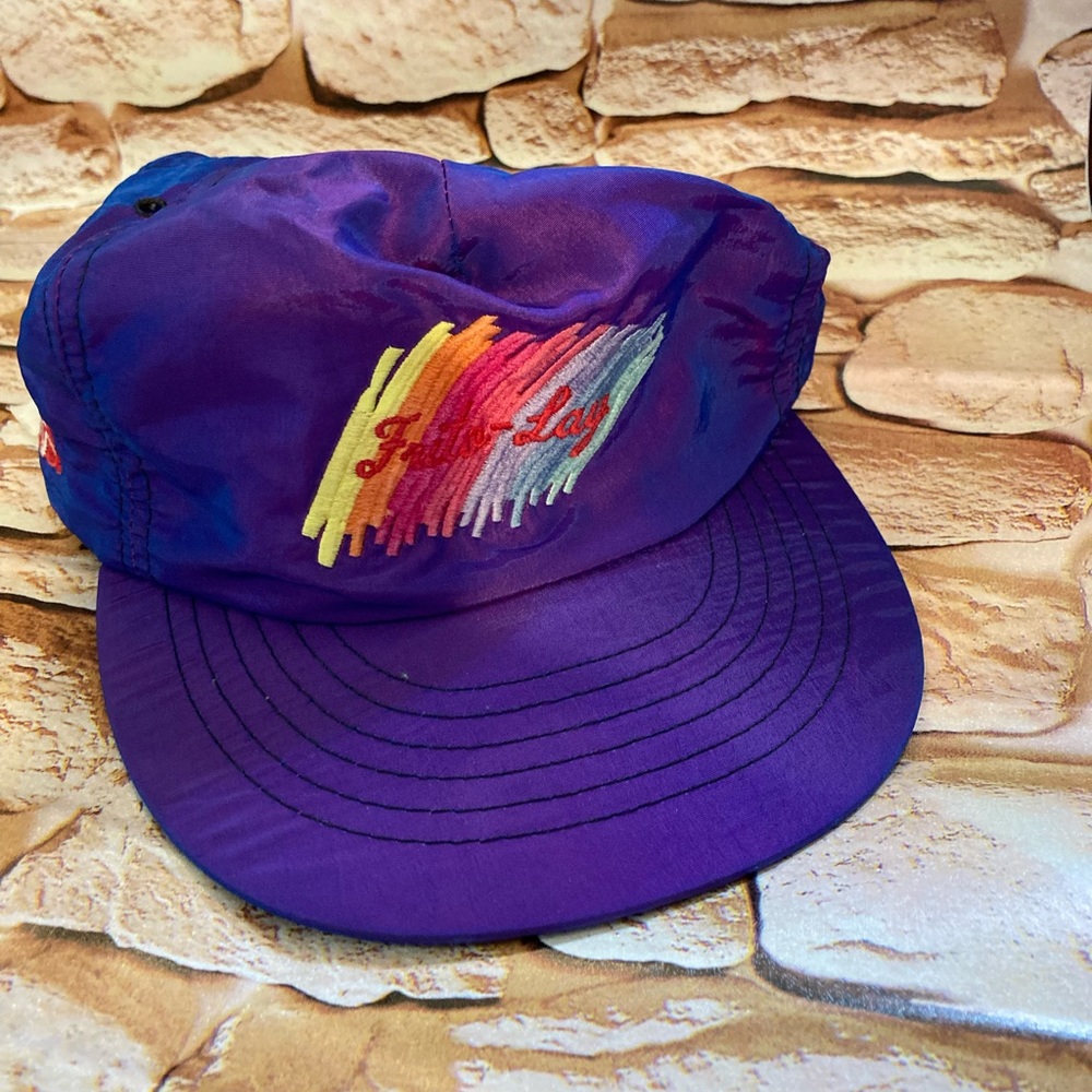 Vtg Iridescent Purple Frito-Lay Hat Brushstrokes